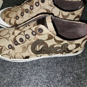 Coach Keeley Sig C Sneakers Khaki/Brown Women’s Sz US 9.5